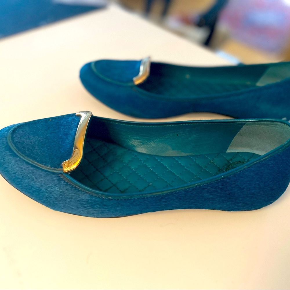 Tory Burch pony hair flats